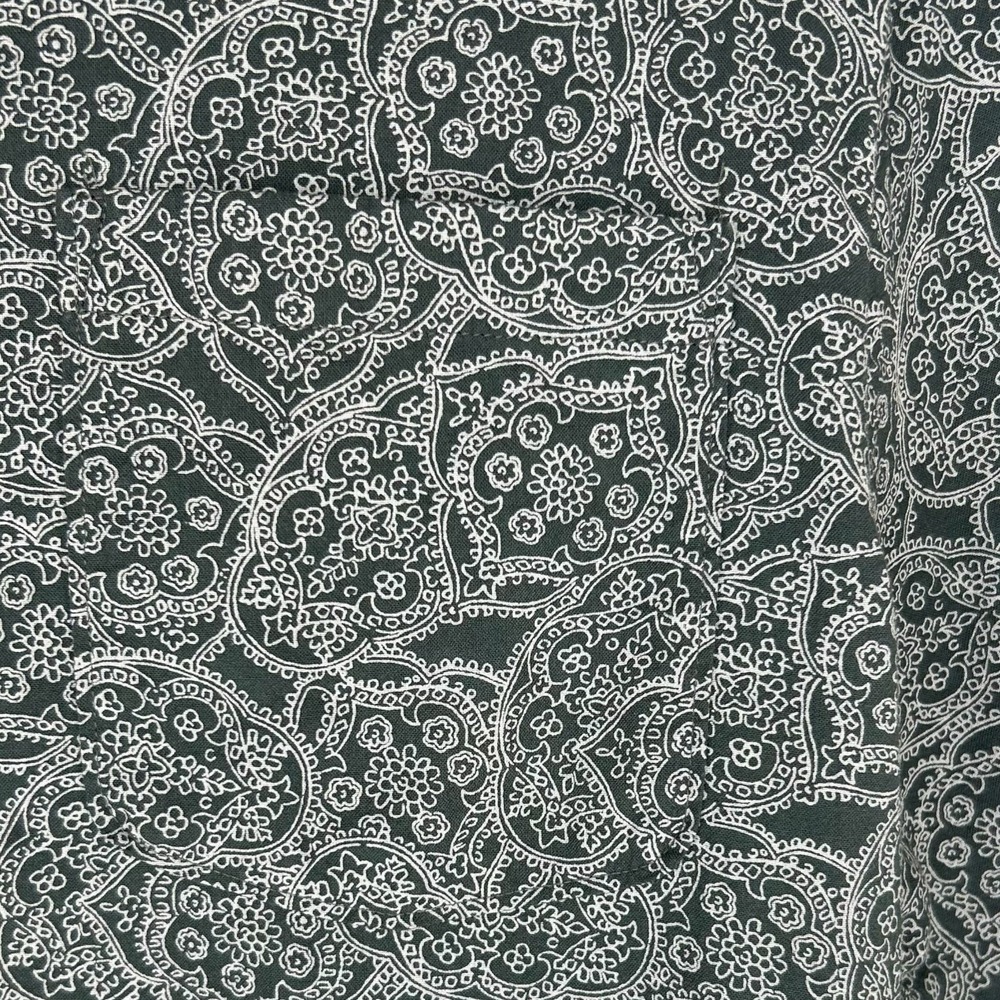 Outerknown Studio Shirt Men M Green Paisley Hawaiian Short Sleeve Button Cotton‎ - Picture 5 of 12